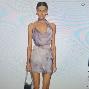Superdown Laure Mini Dress (Mesh Gray Ombre Dress)
